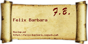 Felix Barbara névjegykártya